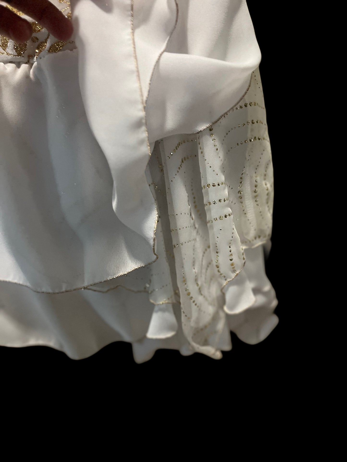 White & Gold Velvet Dress - AL RENT ONLY