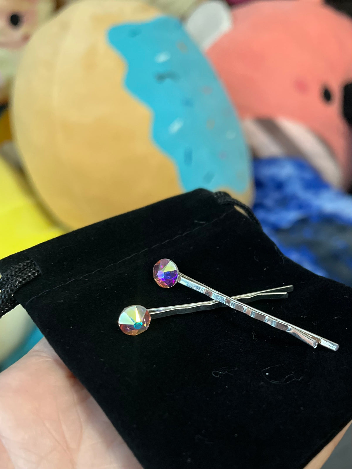 Rhinestone bobby pins (2) 
