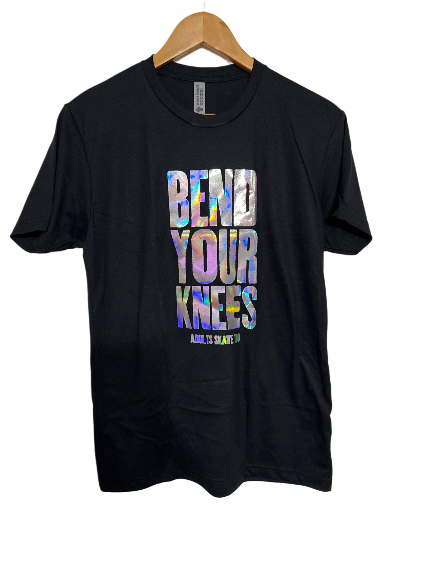 “Bend Your Knees” holographic tee