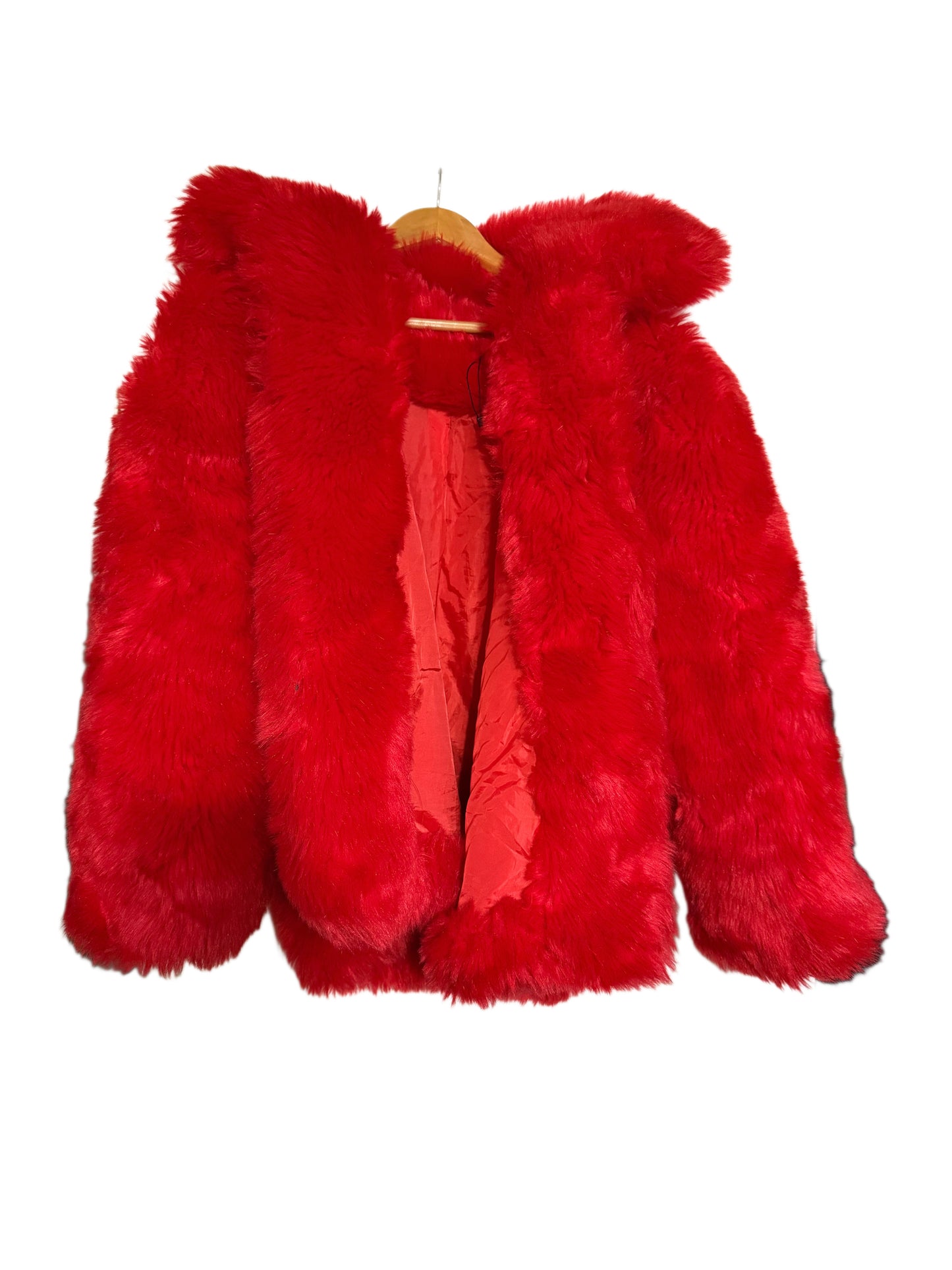 Oversized Red Fuzzy Jacket AS/M - RENT ONLY