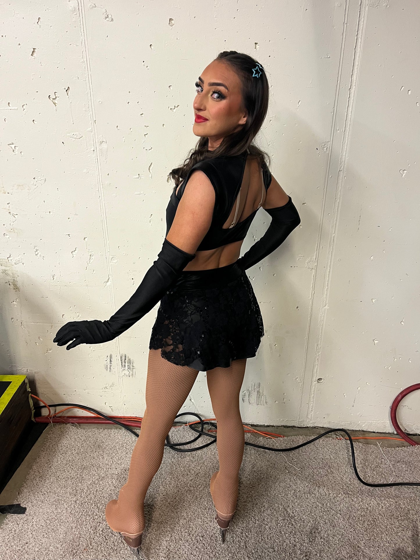 “Leather & Lace” Adult Skating Dress - Rent Only