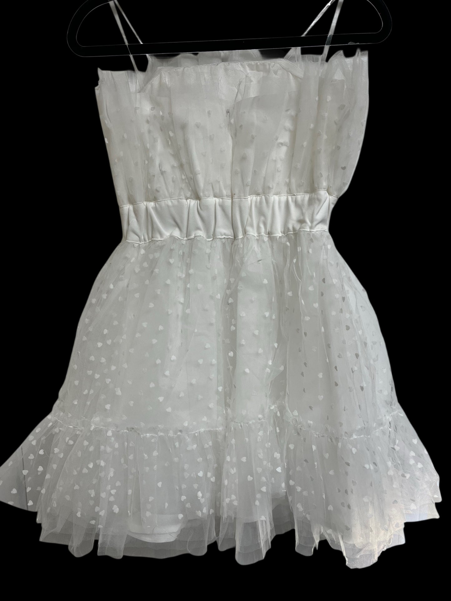 White “Heart Print” Dress - AS - RENT ONLY