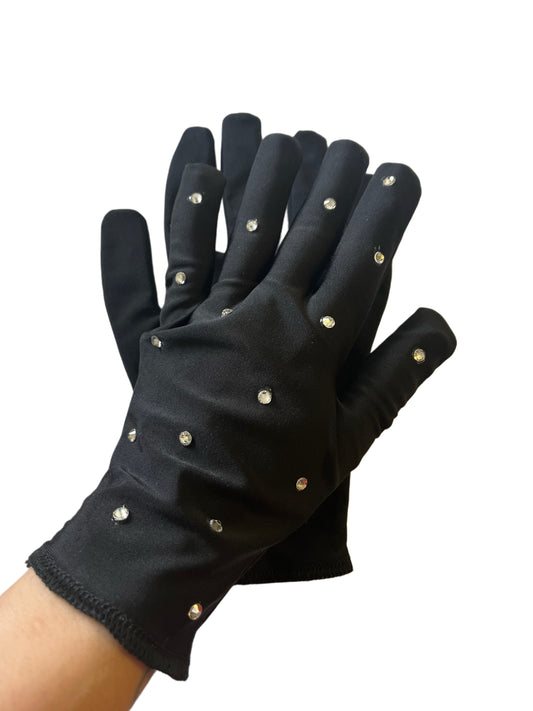 Black Rhinestoned Gloves ￼
