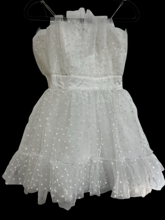 White “Heart Print” Dress - AS - RENT ONLY