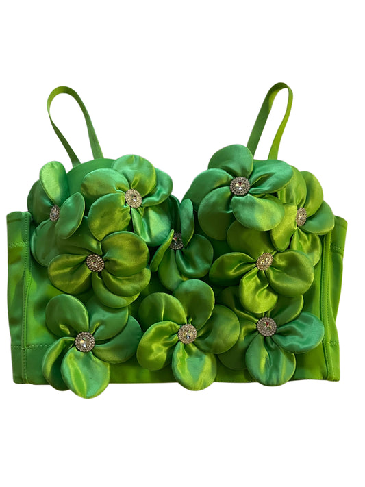 Green Flower Crop Top - RENT ONLY